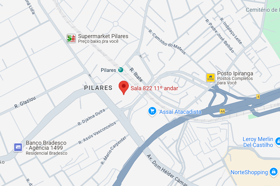 mapa marcando o endereço em Av. Dom Hélder Câmara 6644, Sala 822, 11º andar - Rio de Janeiro - RJ